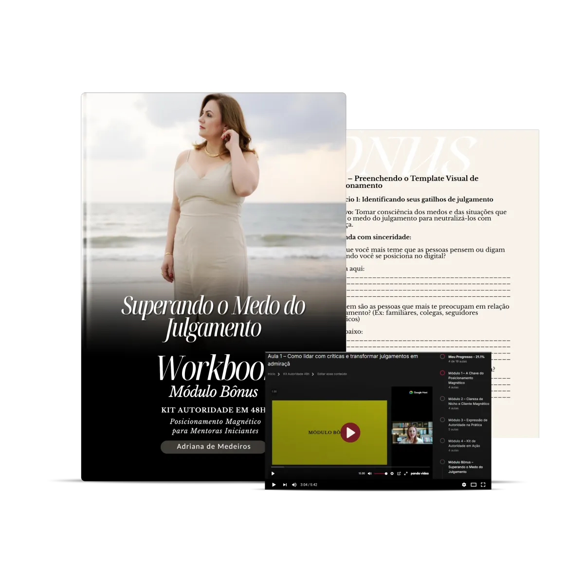 Workbook e videoaula do bônus Superando o Medo do Julgamento